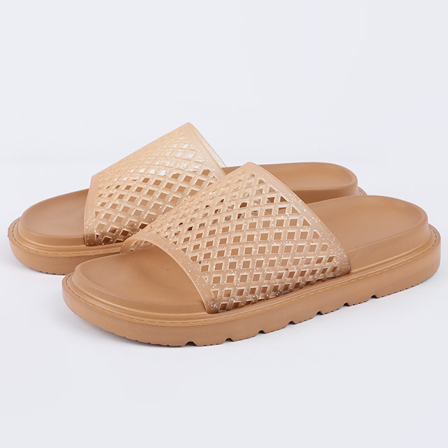 女式拖鞋，透气网布鞋面 