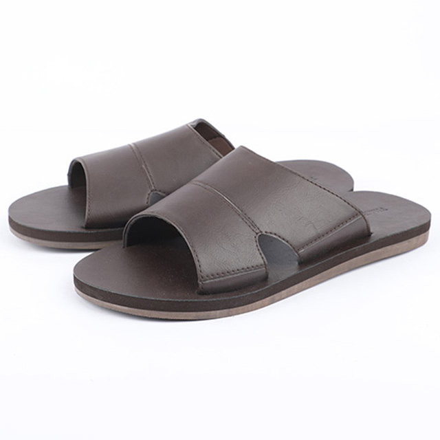 男士 PU 鞋面和 TPR 外底人造皮革穆勒鞋