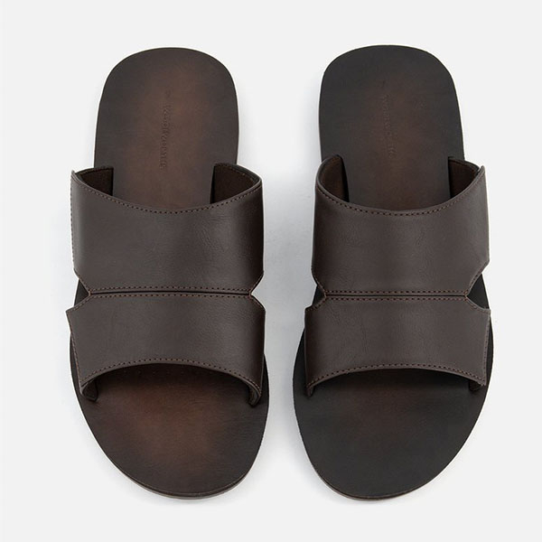 男士 PU 鞋面和 TPR 外底人造皮革穆勒鞋